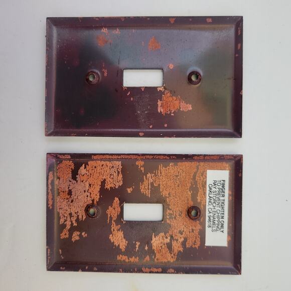 Ray Storch copper and enamel light switch covers - Picture 3 of 3
